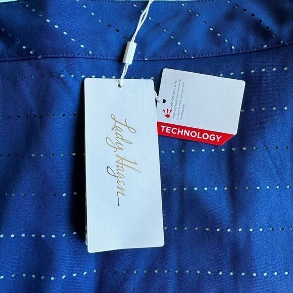 LADY HAGEN Blue Eyelet Turquoise Lined Athleisure Skort Size 16 NWT - Picture 6 of 12